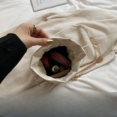 여름 패션 여자용 진주 사슬 어깨 슬링 가방과 함께 캔디 컬러 버킷 가방