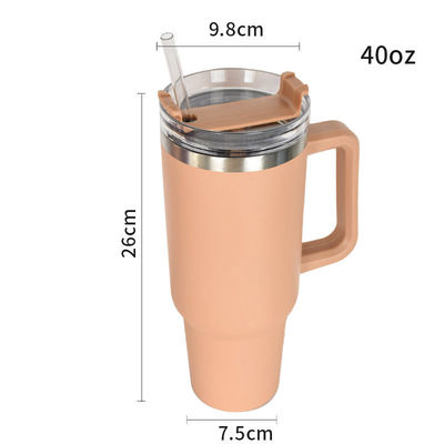 맞춤형 커피 차 맥주 물 텀블러 컵 손잡이 빨대 뚜?? 레오파드 새겨진 디자인