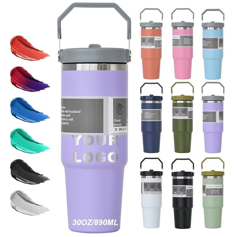 뚜?? 이 있는 빨대 특유의 커피 머그 20oz 30oz BPA 무료 스테인리스 스틸 텀블러 컵