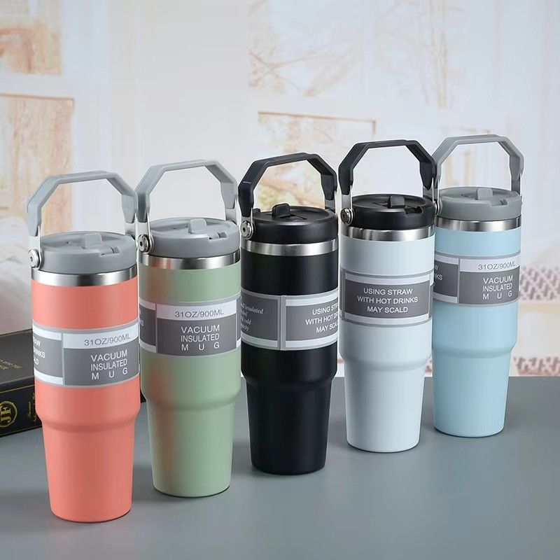 지속가능한 단열된 텀블러 커피컵 자동차 맥주 여행 머그 손잡이와 뚜?? 20oz 30oz